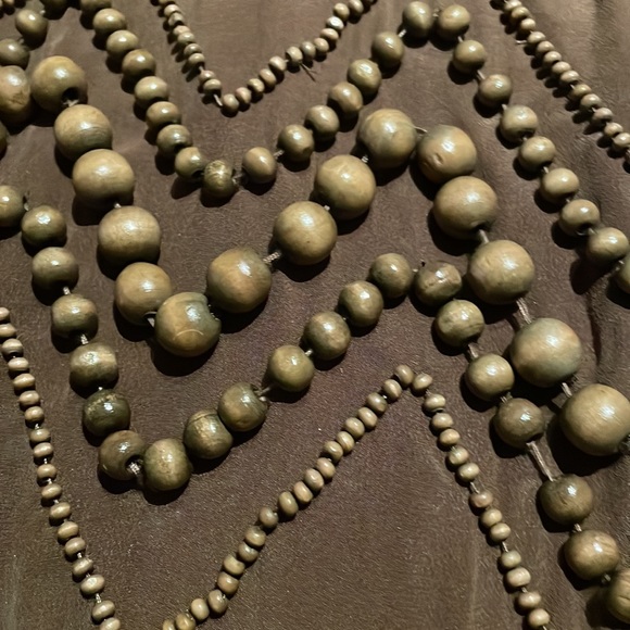 Sherry Bodel runway piece brown with ground beads heavy dress small - Picture 4 of 11